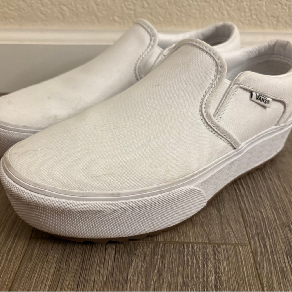 Vans Women's White Slip-On Sneakers